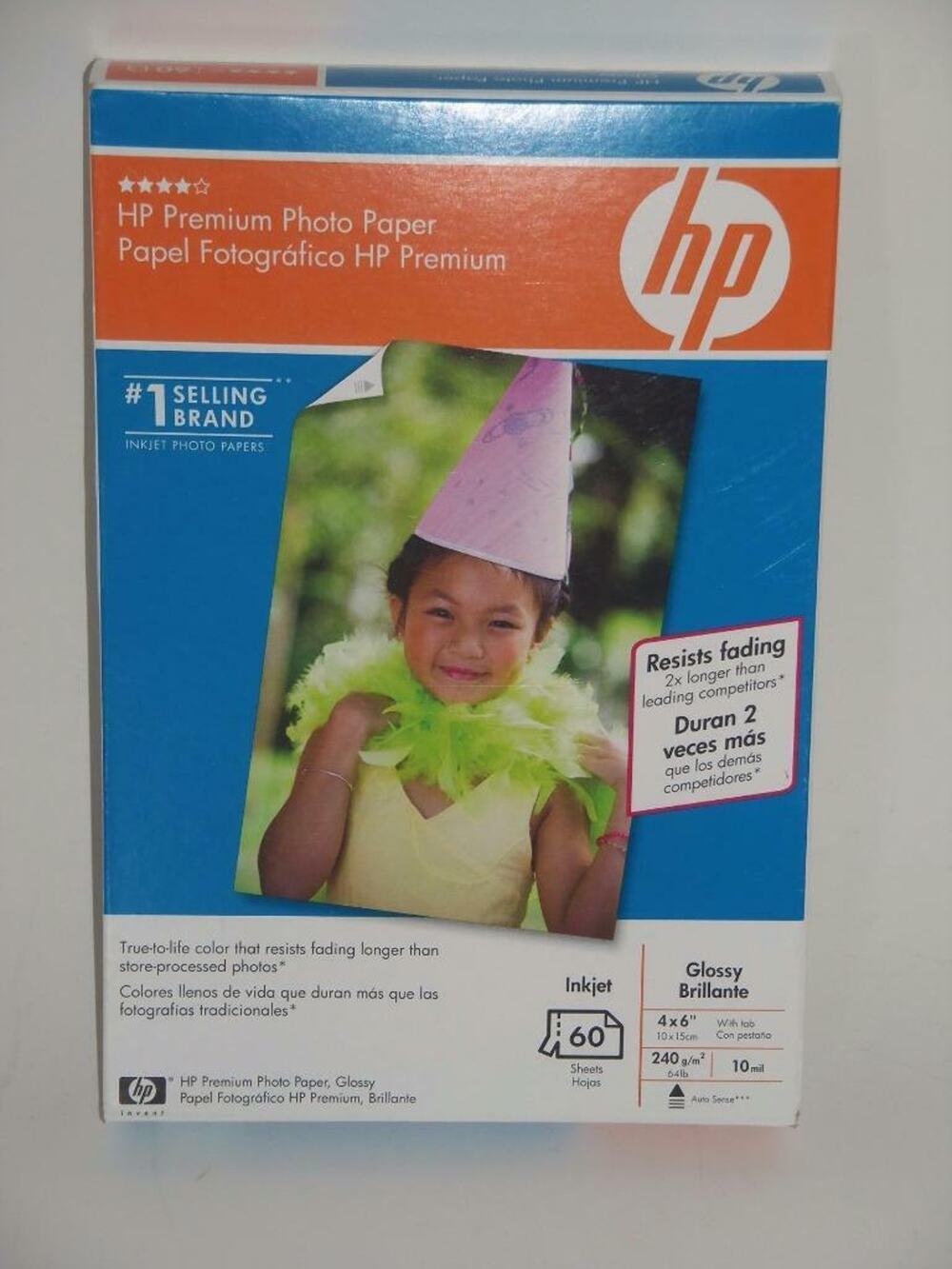 HP Premium Photo Paper 4" X 6" Glossy Inkjet 60 Sheets 10 Mil New -051733